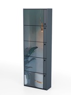 УЦЕНКА Обувница Родная 5 ящиков с зеркалом, 600х230х1780, Темно-серый - Фото 1