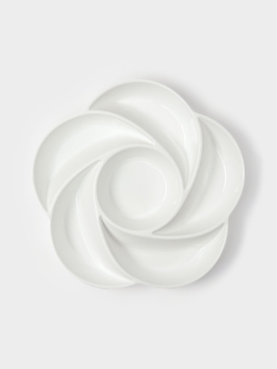 Менажница глубокая, 6 секций, d=28 см, пластик, белая