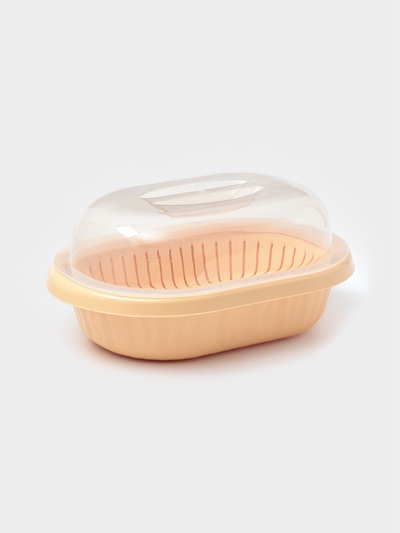 Хлебница, 30×21×13 см, пластик, бежевая