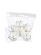 УЦЕНКА Набор шаров пластик d-7 см, 6 шт "Альваро" пайетки, белый - Фото 3