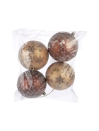 УЦЕНКА Набор шаров пластик d-10 см, 4 шт "Морозное утро" коричневый - Фото 6