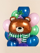 Воздушный шар фольгированный 38" «Мишка в колпачке» 10993578