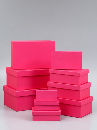 Набор подарочных коробок 10 в 1 «Фуксия», 30×19×12 - 12×6.5×4 см