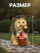 Садовая фигура из полистоуна «Ёжик с цветочным горшком», 20×16×26 см  (артикул 10976269)  большой выбор товаров оптом и в розницу по низким ценам с доставкой