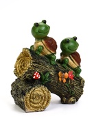 Садовая фигура из полистоуна «Черепашки на бревне», 24×13×25 см - Фото 2