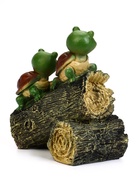 Садовая фигура из полистоуна «Черепашки на бревне», 24×13×25 см - Фото 4