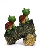 Садовая фигура из полистоуна «Черепашки на бревне», 24×13×25 см - Фото 5