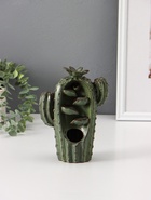 Подставка для благовоний «Кактусник», стелющийся дым, керамика, зелёный, 14×8×19 см  (артикул 11000998)  большой выбор товаров оптом и в розницу по низким ценам с доставкой