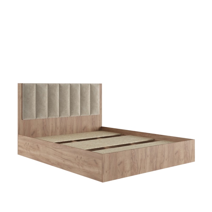 УЦЕНКА Кровать двуспальная с основанием 1600×2000 Ева, Крафт табачный/Кашемир - Фото 1