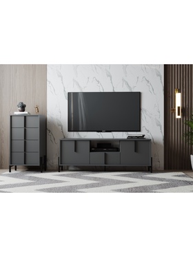 Гостиная «Тео 01», комплект 2 предмета, цвет антрацит  (артикул 11001027)  большой выбор товаров оптом и в розницу по низким ценам с доставкой