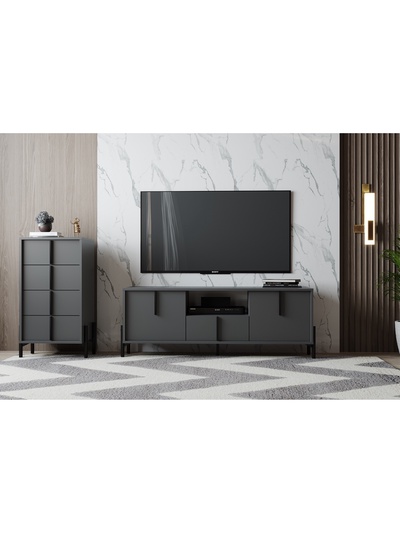 Гостиная «Тео 01», комплект 2 предмета, цвет антрацит