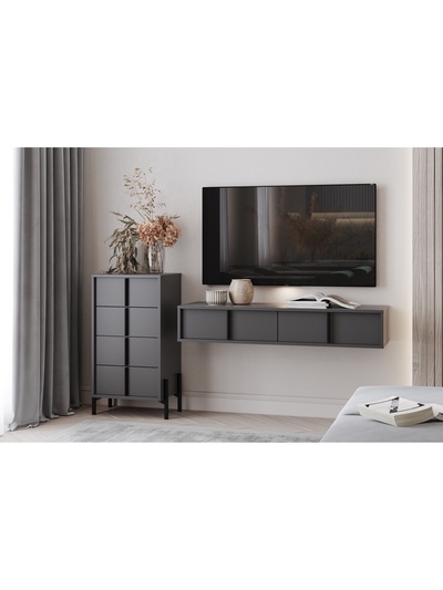 Гостиная «Тео 04», комплект 2 предмета, цвет антрацит