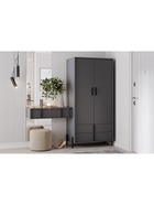 Прихожая Тео 02 (шкаф 040.41+тумба 040.32+альба пуф 450 смог серый)  (артикул 11001033)  большой выбор товаров оптом и в розницу по низким ценам с доставкой