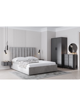 Спальня Тео 01 (ингрид 1600 смог +две тумбы 040.31+шкаф 040.41+комод 040.29)  (артикул 11001034)  большой выбор товаров оптом и в розницу по низким ценам с доставкой