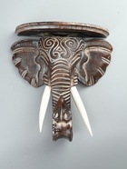 УЦЕНКА Панно настенное "Голова слона" албезия 30х12х32 см - Фото 1