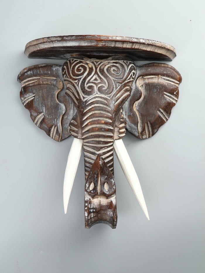 УЦЕНКА Панно настенное "Голова слона" албезия 30х12х32 см - Фото 1