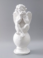 УЦЕНКА Фигура «Ангел на шаре» большой белый 26×27×64 см - Фото 2