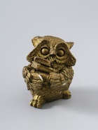 УЦЕНКА Фигура "Сова с книгами" малая состаренное золото 5х5х5см - Фото 2