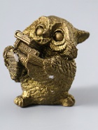УЦЕНКА Фигура "Сова с книгами" малая состаренное золото 5х5х5см - Фото 6