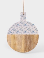 УЦЕНКА Доска разделочная круглая «Синие птицы», 36×28 см, дерево манго - Фото 1