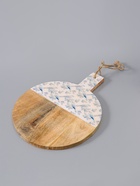 УЦЕНКА Доска разделочная круглая «Синие птицы», 36×28 см, дерево манго - Фото 3