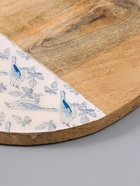 УЦЕНКА Доска разделочная круглая «Синие птицы», 36×28 см, дерево манго - Фото 5