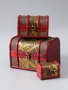 УЦЕНКА Шкатулка сундучок «Листва» (набор 3 шт.) 13×13.2×18 см - Фото 2