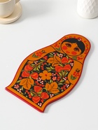 Доска разделочная деревянная «Матрешка», 17.5×30.5 см, хохлома  (артикул 10989538)  большой выбор товаров оптом и в розницу по низким ценам с доставкой