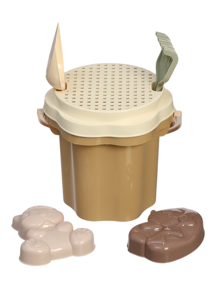 Песочный набор № 174 «Зефир», ведро-цветок 0.3 л, сито, грабли, совок, 2 формочки, МИКС - Фото 1