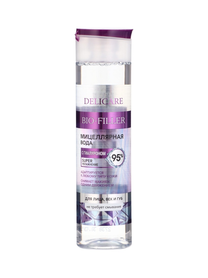 Вода мицеллярная Delicare, для снятия макияжа с век и губ, 250 мл - Фото 1