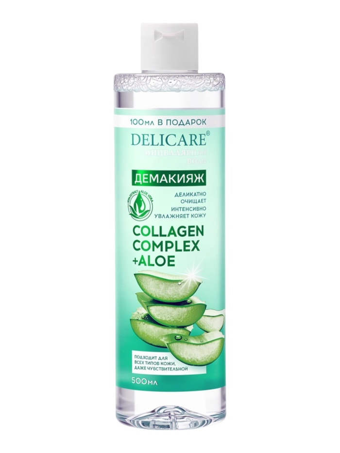 Вода мицеллярная Delicare, с алоэ вера, 500 мл - Фото 1