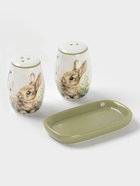 УЦЕНКА Набор для специй Доляна "Зайка" цвет белый 2 шт солонка, перечница 130 мл 11,5х6,2х8,8 см - Фото 3