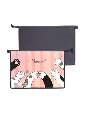 Папка для тетрадей А4 «Кошачьи лапки», молния сверху