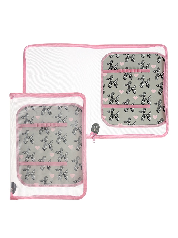 Папка для труда А4 Bubble heart, молния вокруг/откидная планка - Фото 1