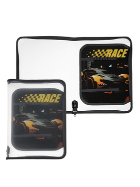 Папка для труда А4 «Авто на старте», молния вокруг/откидная планка