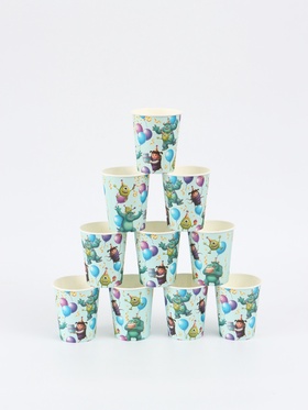 Стакан одноразовый бумажный 250 мл, Монстры