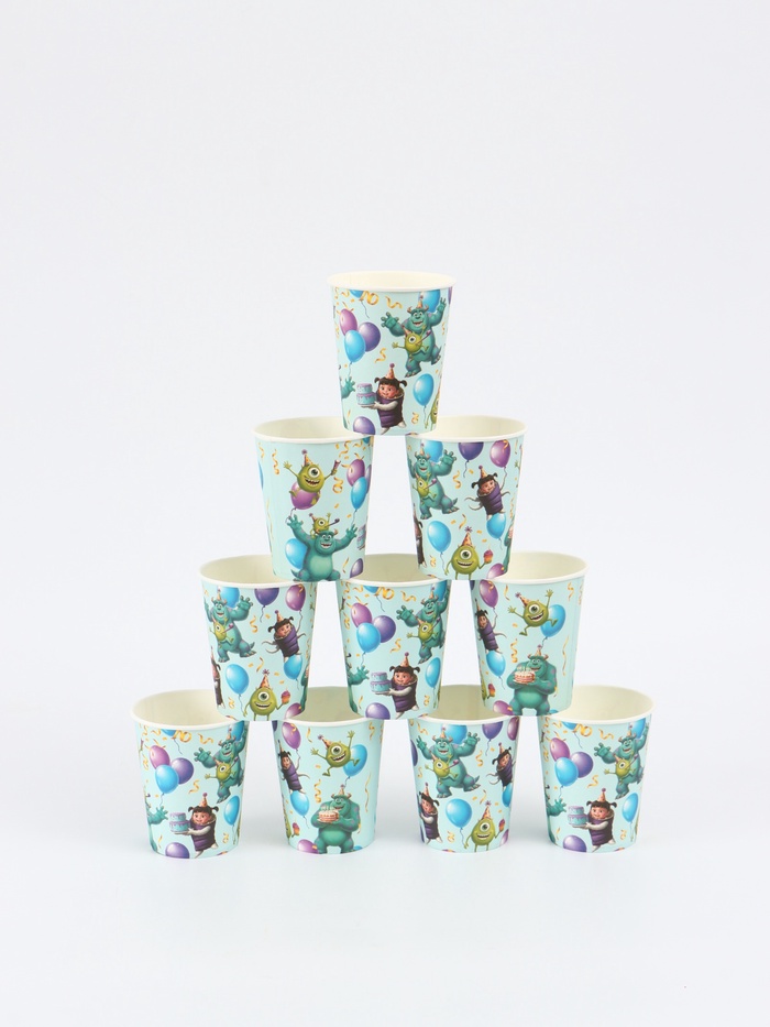 Стакан одноразовый бумажный 250 мл, Монстры