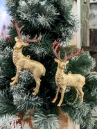 УЦЕНКА Украшение ёлочное «Благородный олень» (набор 2 шт.) 8×15 см, золото - Фото 2