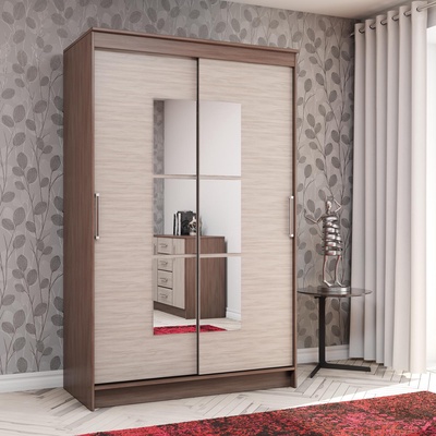 УЦЕНКА Шкаф-купе Элегант, 1260×2000×590, Ясень шимо темный/Ясень шимо светлый