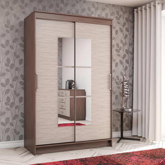 УЦЕНКА Шкаф-купе Элегант, 1260×2000×590, Ясень шимо темный/Ясень шимо светлый - Фото 1