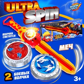 УЦЕНКА Набор волчков ULTRA SPIN "Яростное сражение", с устройством запуска, цвет красный 11001613