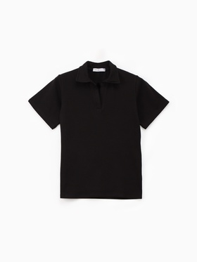 Футболка - поло женская MINAKU, размер 42-44 (S), итерлок, чёрная