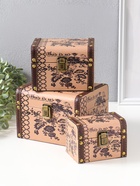 Набор шкатулок для украшений 3 шт. «Цветы и вензели»  (артикул 10962679)  большой выбор товаров оптом и в розницу по низким ценам с доставкой