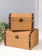 Набор шкатулок для украшений 2 шт. «Диагональ», охра  (артикул 10962683)  большой выбор товаров оптом и в розницу по низким ценам с доставкой