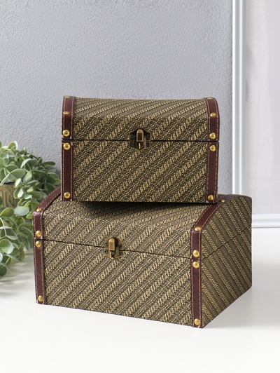 Набор шкатулок для украшений 2 шт. «Диагональ», тина