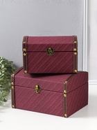 Набор шкатулок для украшений 2 шт. «Диагональ», слива - Фото 1