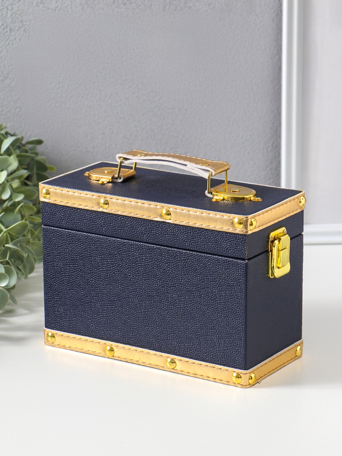 Шкатулка для украшений «Синий туман», с ручкой, 20×9×14 см - Фото 1