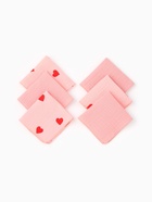 Платки носовые детские «Крошка Я» Pink Heart, 20×20 см, набор 6 шт., муслин, 100 % хлопок, розовые - Фото 7