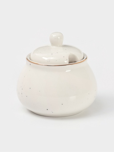 УЦЕНКА Сахарница «Млечный путь», 330 мл, 10×10×10 см, белая в крапинку