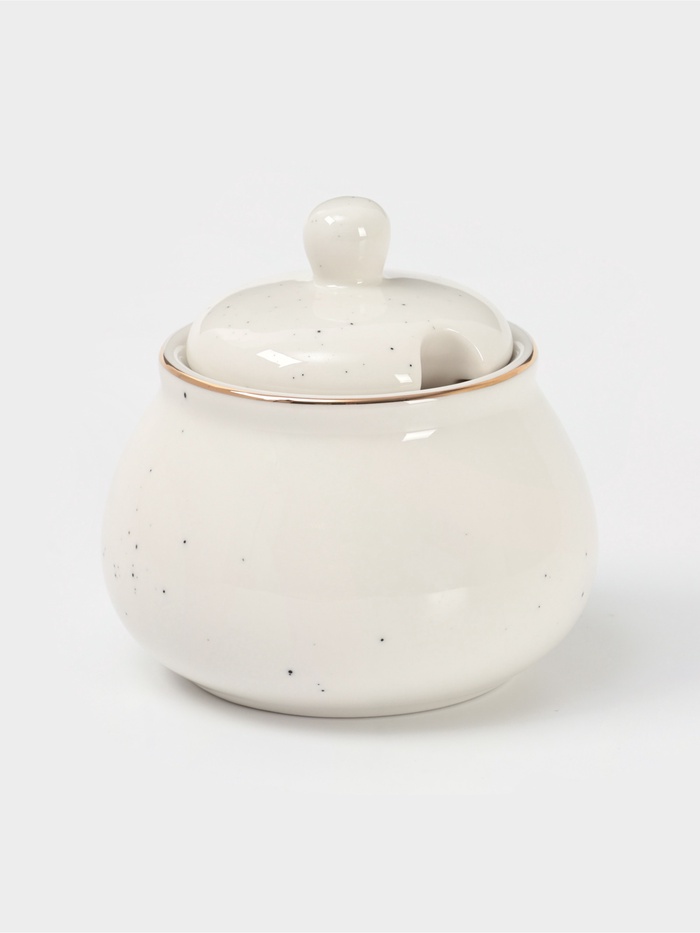 УЦЕНКА Сахарница «Млечный путь», 330 мл, 10×10×10 см, белая в крапинку - Фото 1